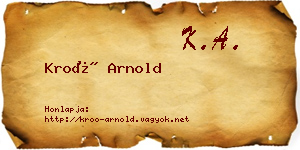 Kroó Arnold névjegykártya
