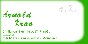 arnold kroo business card